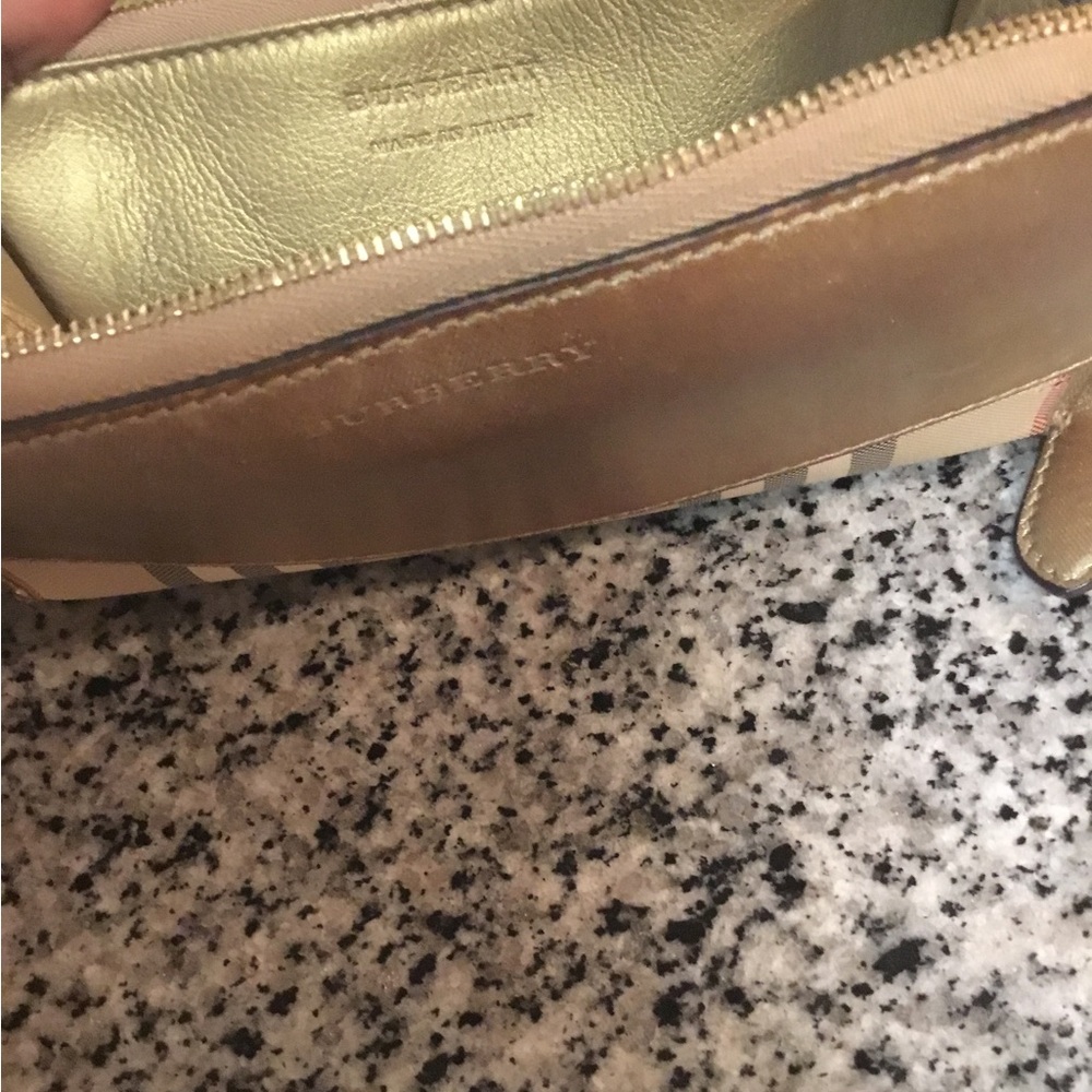 Burberry Gold and Beige Check Clutch - Picture 9 of 12